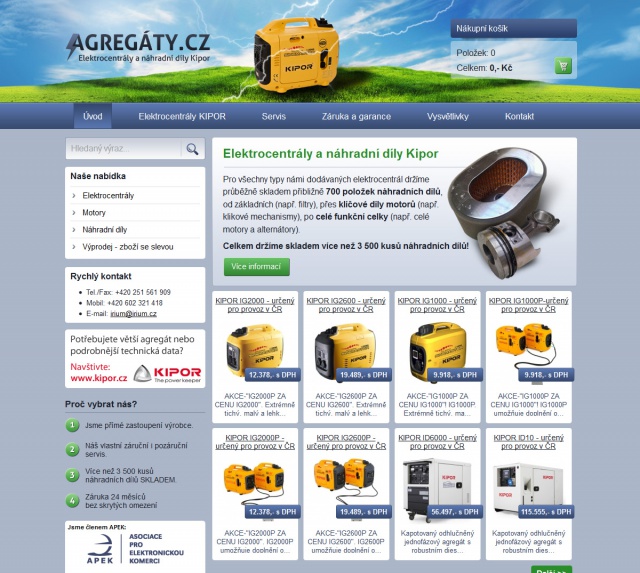 E-shop Agregáty.cz